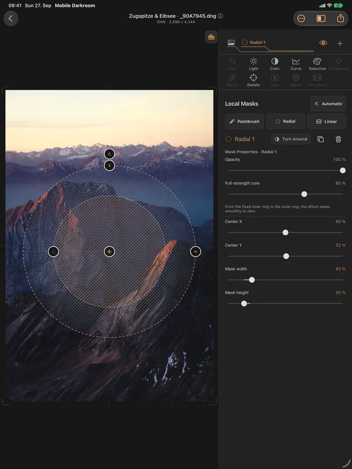 Precise edits with masks · iPad